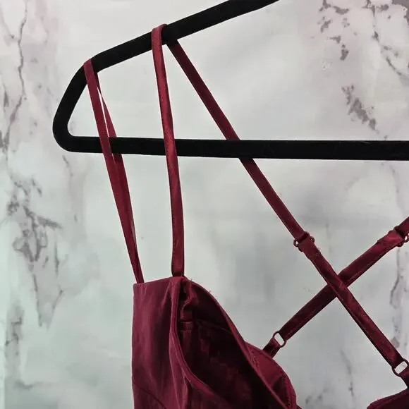 Vintage Dress Womens Medium Y2K Red Ombre Whimsy Witchy Bra Babydoll Corset Slip - Picture 2 of 12